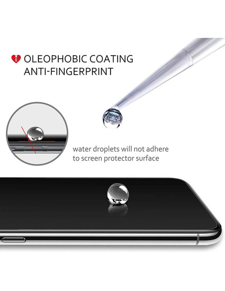 Närbild av Xiaomi Mi 10T / Mi 10T Pro Privacy Härdat glas med vattenavvisande yta
