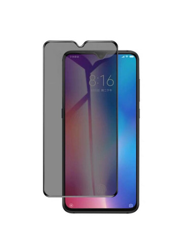Härdat glas monterat på en Xiaomi Mi 10T med privacy-funktion