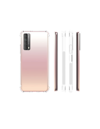 Transparent TPU-skal med gradientfärg, sett från sidan och bakifrån, för Huawei P Smart 2021