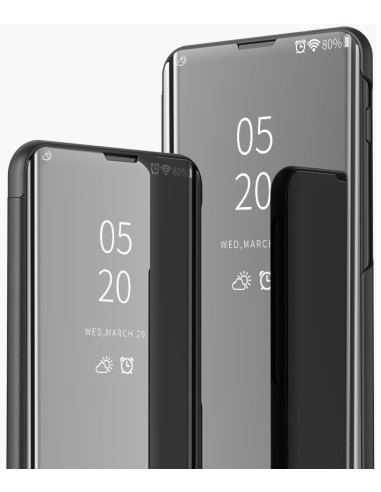 Svart flipfodral för Huawei P Smart 2021 med spegeleffekt och ställfunktion