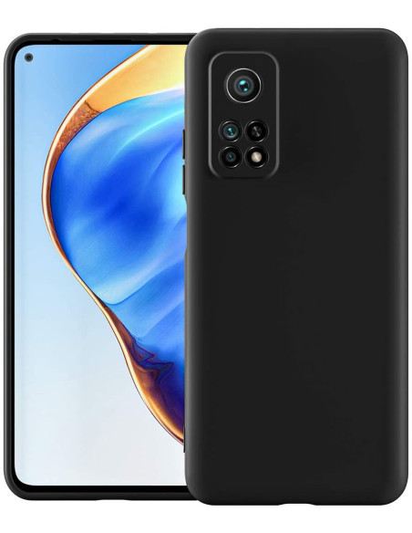 Mattsvart silikon skal monterat på Xiaomi Mi 10T med tydlig kameravyn