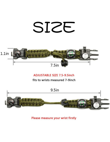 Paracord Survival Armband Taktiskt Nödutrustningssats