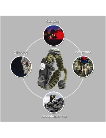 Paracord Survival Armband Taktiskt Nödutrustningssats