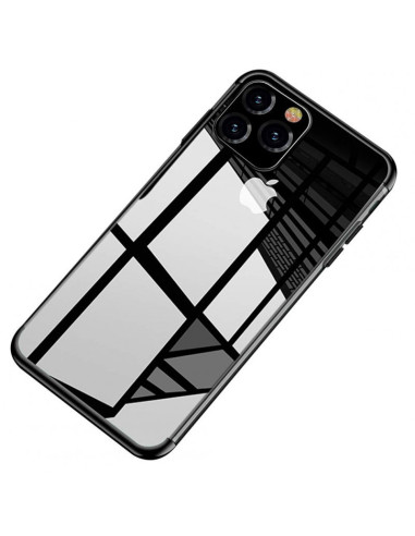 Transparent gummiskal för iPhone 12 Pro, sett bakifrån med kameraöppningar