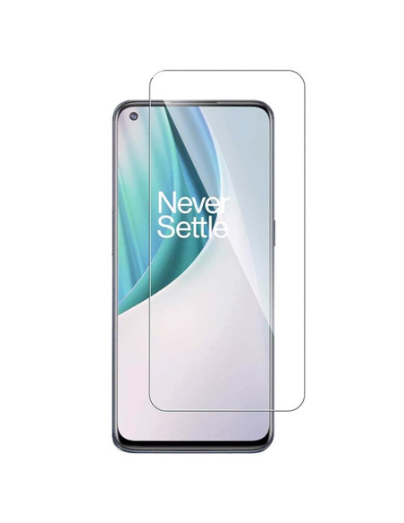 Framifrån vy av härdat glas för OnePlus Nord N10 med transparent design
