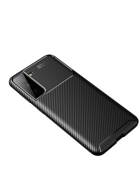 Baksidan av Samsung S21 Plus FullCarbon-skal, med textur och kamerautskärning