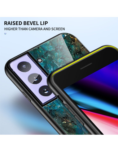 Samsung S21 Plus Marmorskal 9H Härdat Glas Baksida Glassback V2