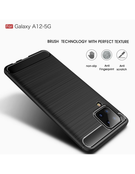 Samsung A12 5G Stöttåligt Skal SlimCarbon