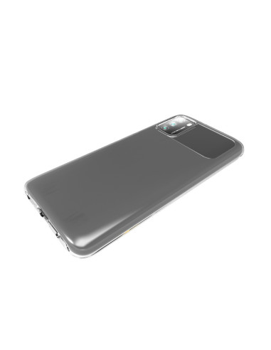 Transparent TPU-skal sett från sidan, visar telefonens baksida och kamerautskärning
