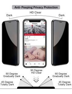 iPhone 12 Pro Privacy Heltäckande Premium Skal Glassback V4