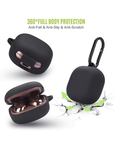 Silikonfodral för Samsung Galaxy Buds Pro/Live med stängd design och karbinhake