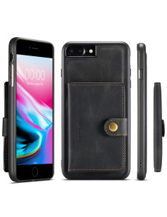 iPhone 8 Plus Stöttåligt Skal med Magnetisk Korthållare JeeHood