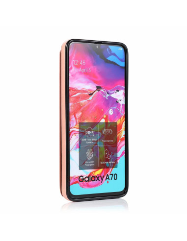 Samsung A70 Stöttåligt Skal Korthållare 3-FACK Flippr V2 - Rosenguld