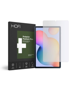 Hofi Glass Pro+ för Samsung Tab S6 Lite, visad med förpackning och skärmskydd monterat