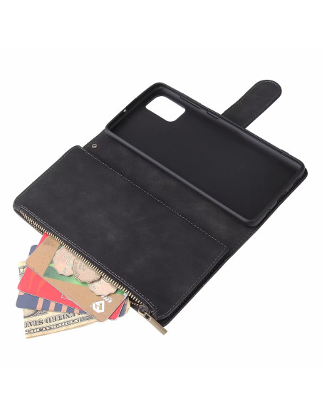 Samsung A51 Multifunktionellt Plånboksfodral Zipper 8-Fack