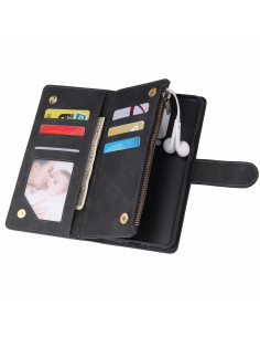 OnePlus 7 Pro Multifunktionellt Plånboksfodral Zipper 8-Fack