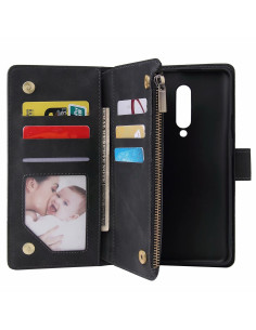 OnePlus 7 Pro Multifunktionellt Plånboksfodral Zipper 8-Fack 2