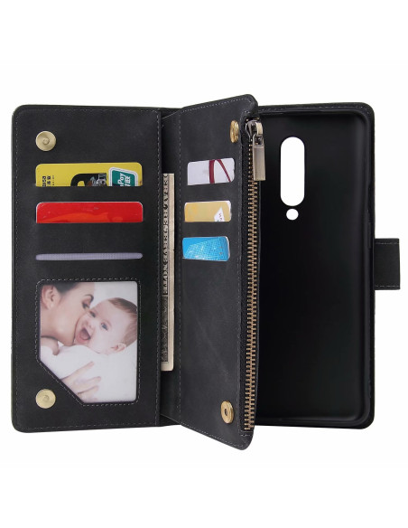 OnePlus 7 Pro Multifunktionellt Plånboksfodral Zipper 8-Fack