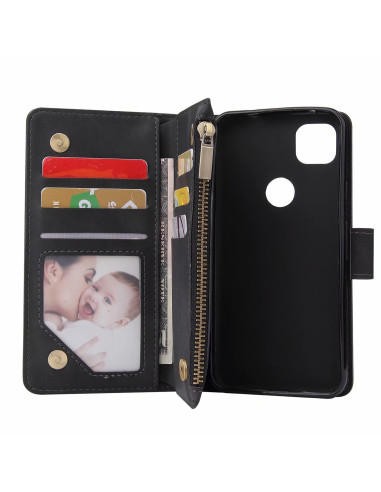 Google Pixel 4a 4G/LTE Multifunktionellt Plånboksfodral Zipper 8-Fack
