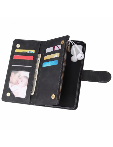 Google Pixel 4 Multifunktionellt Plånboksfodral Zipper 8-Fack