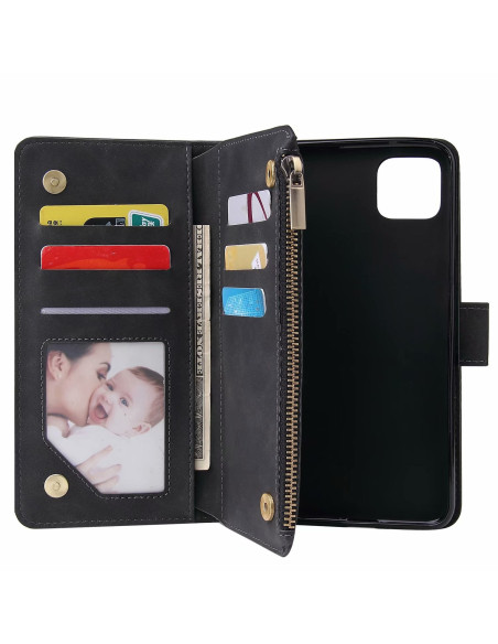 Google Pixel 4 Multifunktionellt Plånboksfodral Zipper 8-Fack