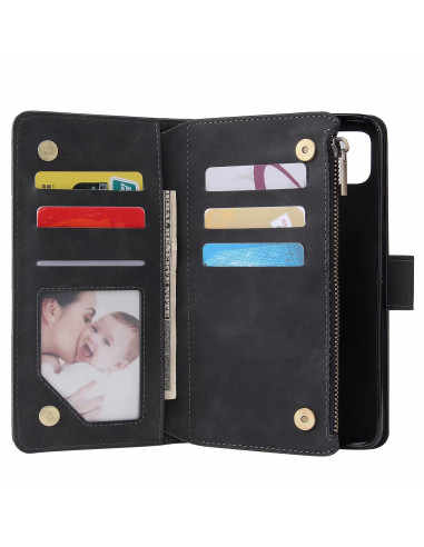 Google Pixel 4 Multifunktionellt Plånboksfodral Zipper 8-Fack
