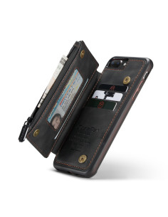 iPhone 7 Plus Skal Korthållare &amp; Dragkedja 5-FACK CaseMe Flippr