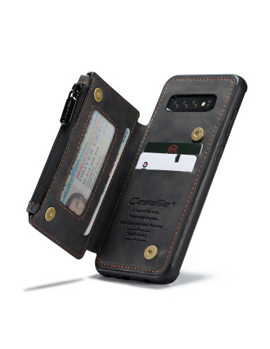 Samsung S10 Skal Korthållare &amp; Dragkedja 4-FACK CaseMe Flippr