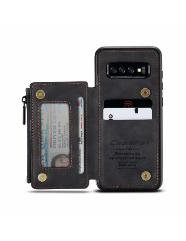 Samsung S10 Skal Korthållare &amp; Dragkedja 4-FACK CaseMe Flippr