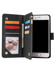iPhone 7 Plus / 8 Plus Multifunktionellt Plånboksfodral Zipper 8-Fack