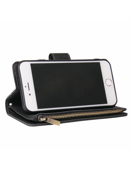iPhone 7 / 8 / SE (2020&amp;2022) Multifunktionellt Plånboksfodral Zipper 8-Fack