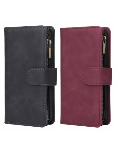 iPhone XS Max Multifunktionellt Plånboksfodral Zipper 8-Fack