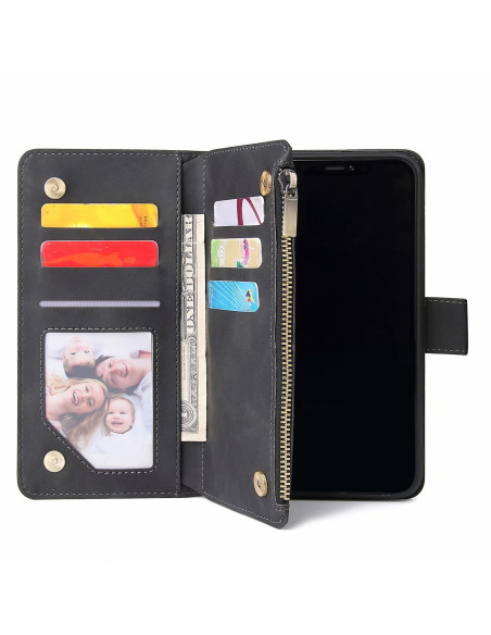 iPhone 11 Pro Multifunktionellt Plånboksfodral Zipper 8-Fack