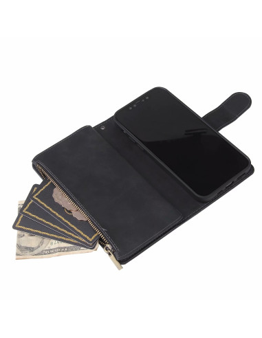 iPhone 12/12 Pro Multifunktionellt Plånboksfodral Zipper 8-Fack