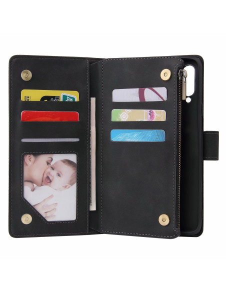 Samsung A20s Multifunktionellt Plånboksfodral Zipper 8-Fack