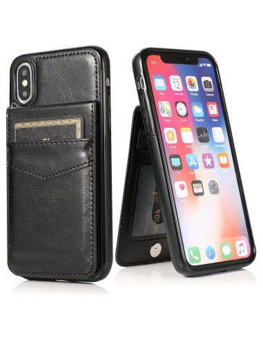 iPhone X / XS Mobilskal Korthållare 5-FACK Retro V3