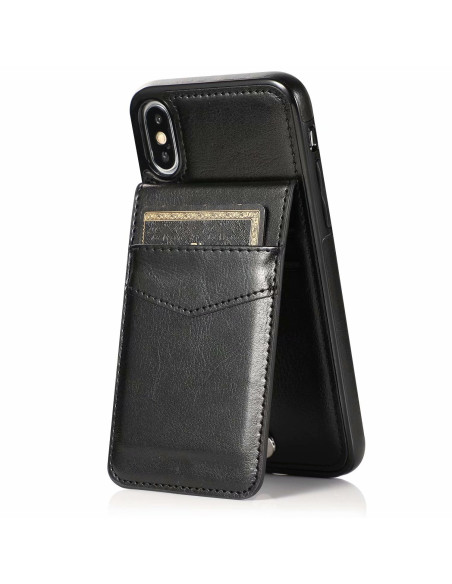iPhone X / XS Mobilskal Korthållare 5-FACK Retro V3