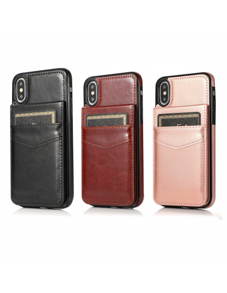 iPhone XS Max Mobilskal Korthållare 5-FACK Retro V3
