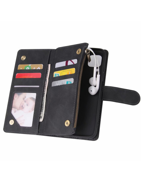 Samsung A12 Multifunktionellt Plånboksfodral Zipper 8-Fack
