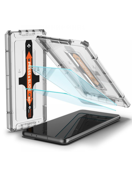 2-PACK Samsung S21 Plus Härdat Glas Installationsram Spigen EZ Fit