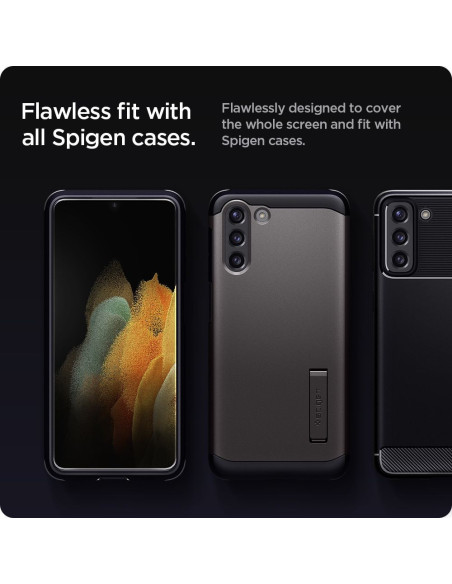 2-PACK Samsung S21 Plus Härdat Glas Installationsram Spigen EZ Fit