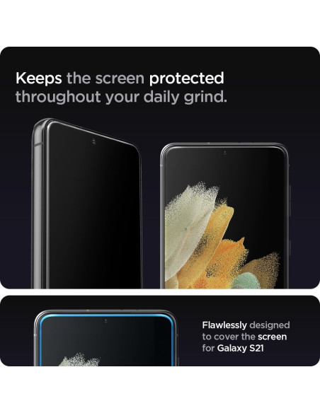 2-PACK Samsung S21 Plus Härdat Glas Installationsram Spigen EZ Fit