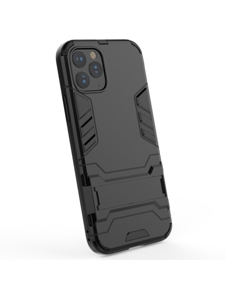 Svart stöttåligt skal för iPhone 11 Pro Max med kickstand, sedd från sidan