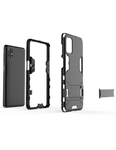 Samsung A72 5G skal med kickstand, visat i tre delar för tydlig detaljvy