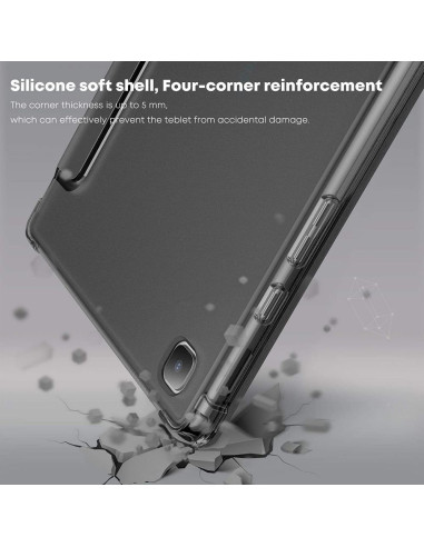 Detaljvy av Galaxy Tab A7 10.4" flipfodral med förstärkta hörn och silikonmaterial