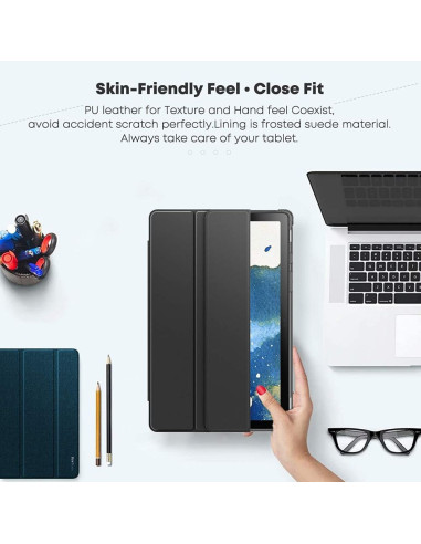 Närbild av Galaxy Tab A7 10.4" flipfodral med vikbar framsida i stängd position