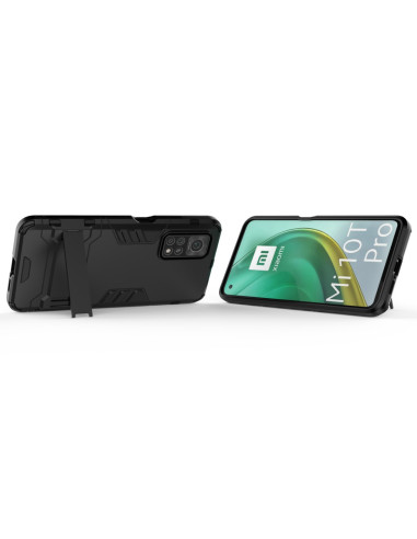 Xiaomi Mi 10T / 10T Pro stöttåligt skal med kickstand, visat från baksidan och sidan