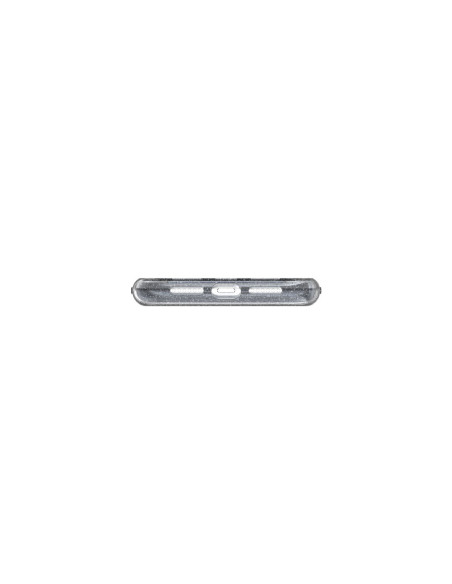 Översikt av stötdämpande mobilskal i gnistrande guld för iPhone 11 Pro Max, sett från ovan