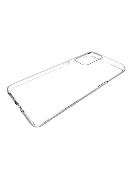 Transparent skal för OnePlus 9 Pro, visat snett ovanifrån för att visa kanterna
