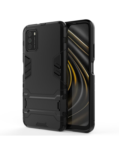 Xiaomi Poco M3 skal med kickstand, visat från sidan med telefonen insatt